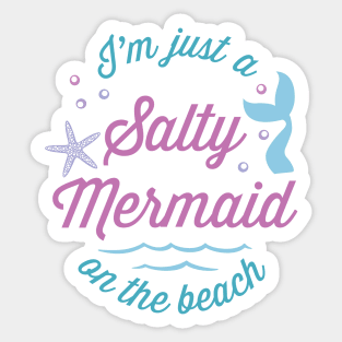 Salty Mermaid on the Beach Sticker